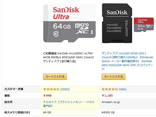並行輸入SDカード：スポンサープロダクト